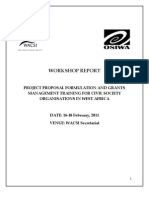 Project Proposal Formulation and Grants Management Training Narrative Report (Feb, 2011)