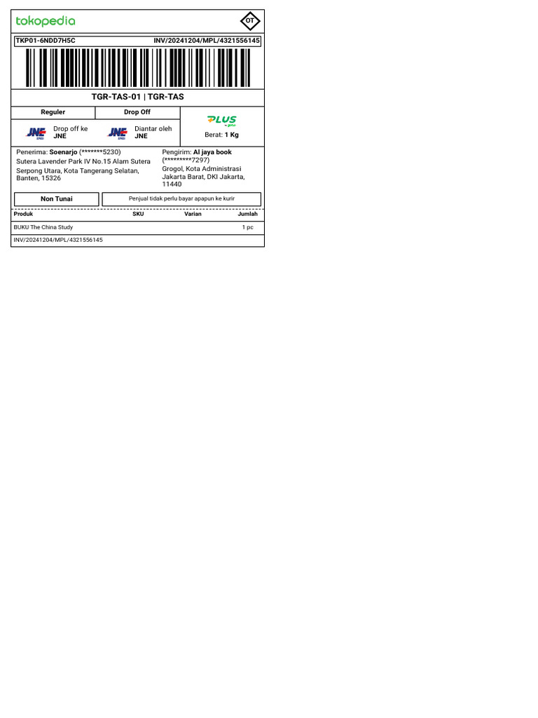 Panduan Penggunaan Shipping Label | PDF