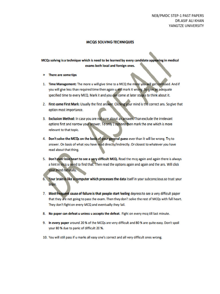 PMDC 2012-19 Paper Dr. Asif Ali Khan | PDF