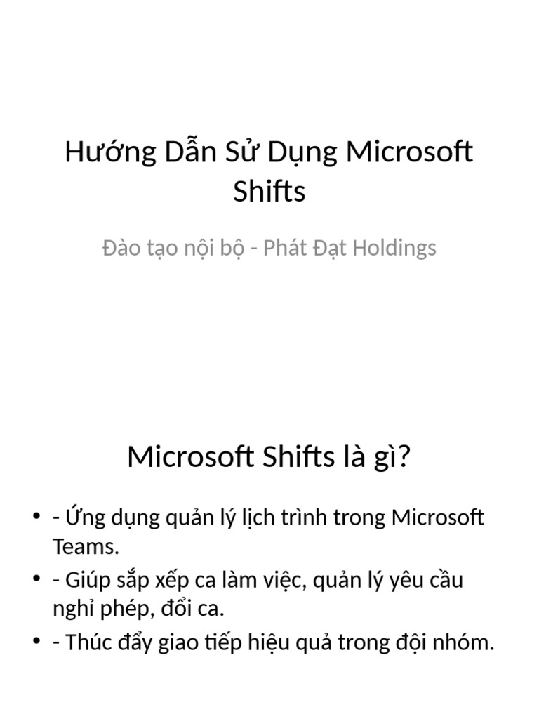 Huong Dan Su Dung Microsoft Shifts | PDF