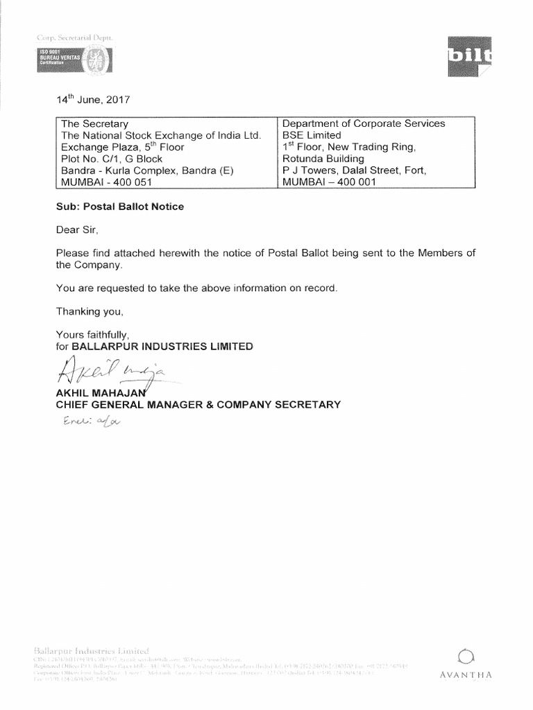 Postal Ballot Notice for Share Capital Changes | PDF | Securities ...