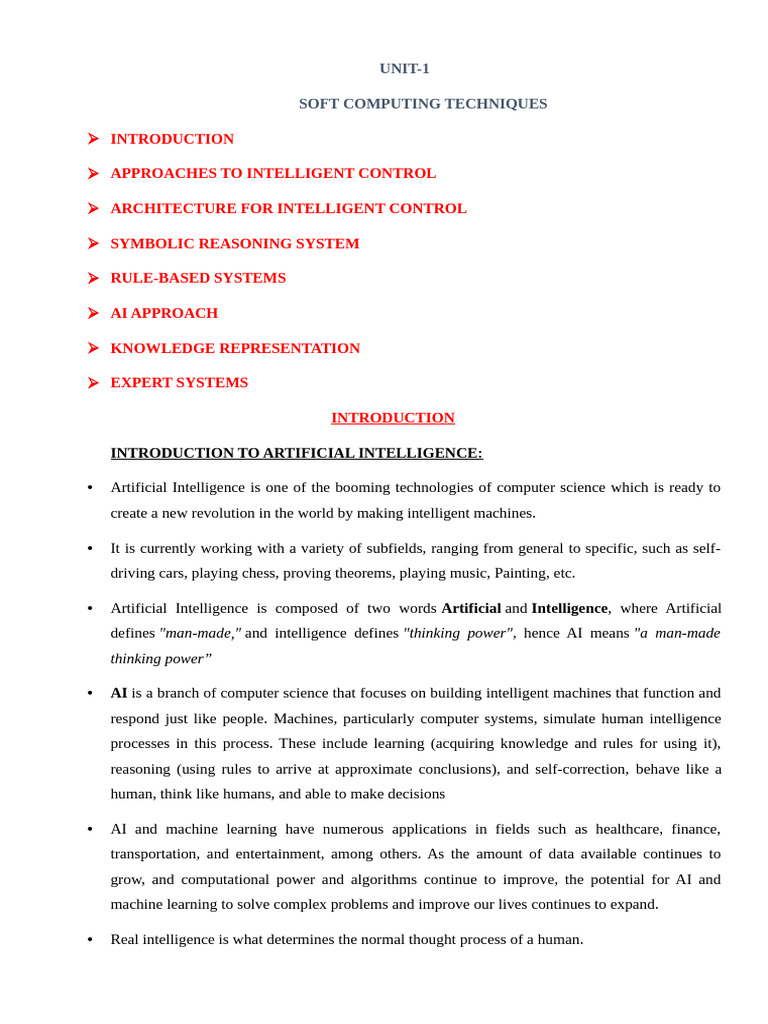Sct Unit-1 Notes | PDF | Artificial Intelligence | Intelligence (AI ...