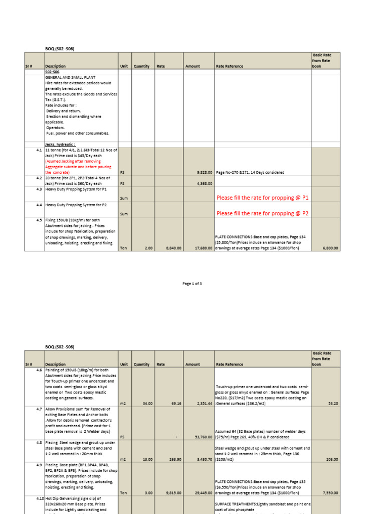 Propping and Jacking Rate Overview | PDF | Galvanization | Materials