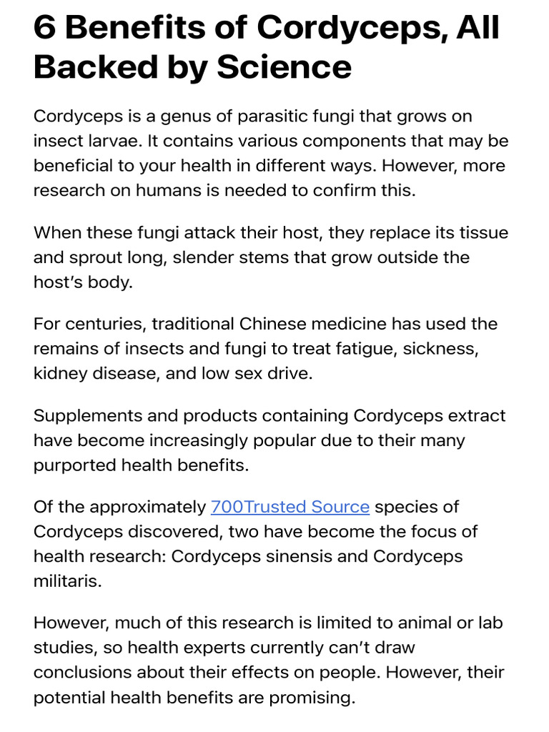 Photo inspiration: All Backed By Science Reference: 6 Benefits Of Cordyceps All Backed By Science Pdf