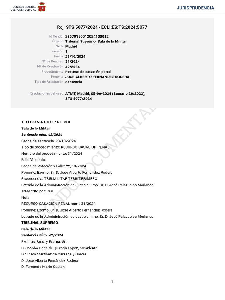 STS_5077_2024 | PDF | Sentencia (ley) | Justicia