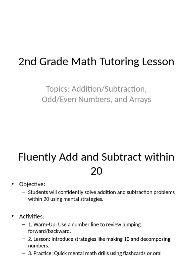 2nd Grade Math Lesson | PDF