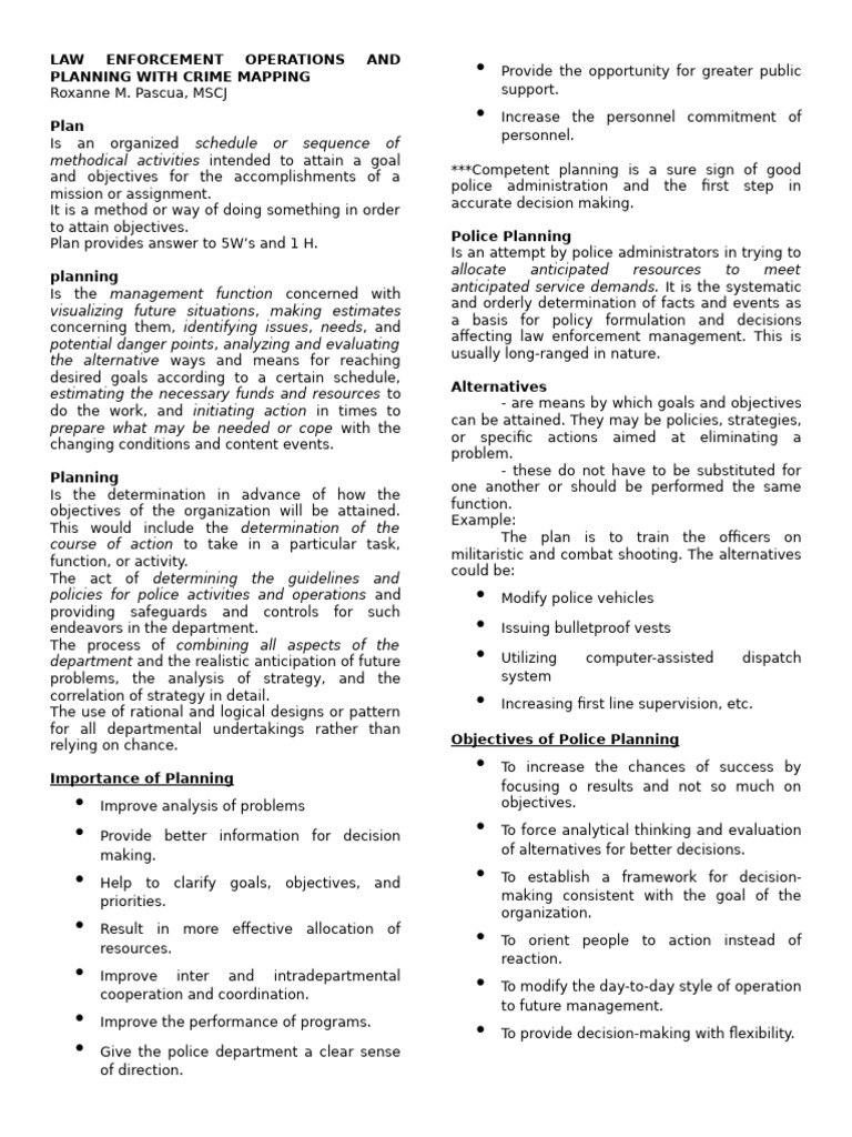 Law Enforcement Operations and Planning With Crime Mappin1 | PDF ...