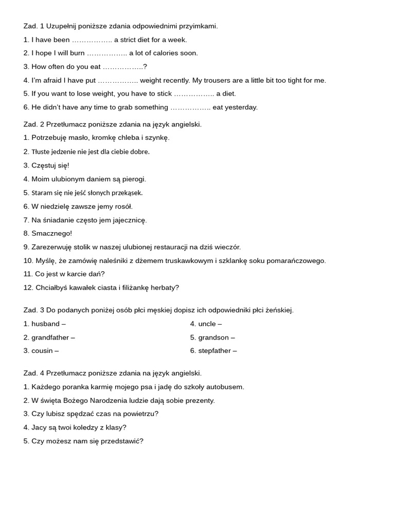 Słownictwo 8klasa Exercises | PDF