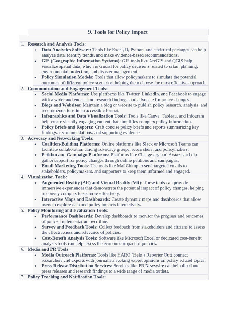 Essential Tools for Policy Impact | PDF | Policy | Innovation