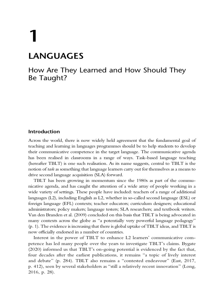 Understanding Task-Based Language Teaching | PDF | Second Language ...