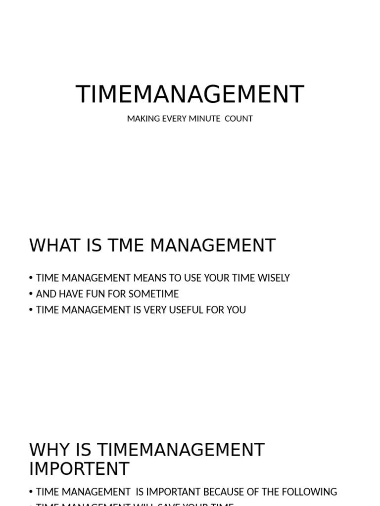 Time Management | PDF