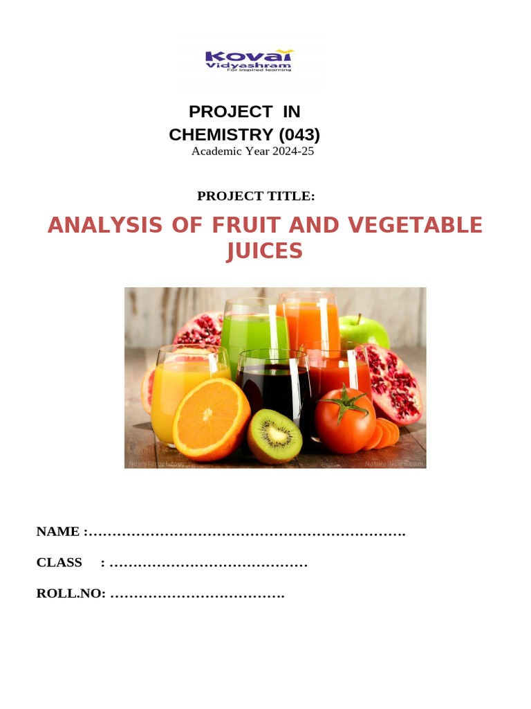 Fruit and Vegetable Juice Analysis | PDF | Nutrients | Foods