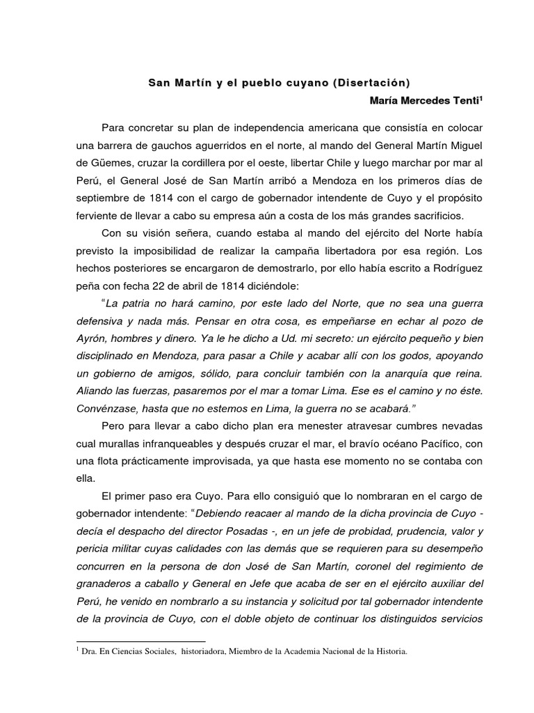San Martín y la Independencia en Cuyo | PDF | Prisión | Chile