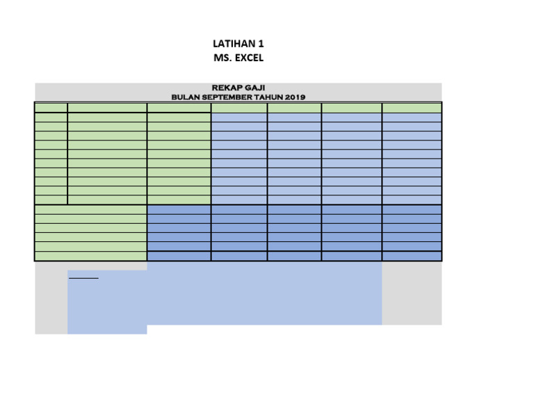 Latihan Excel: Rekap Gaji Pegawai | PDF