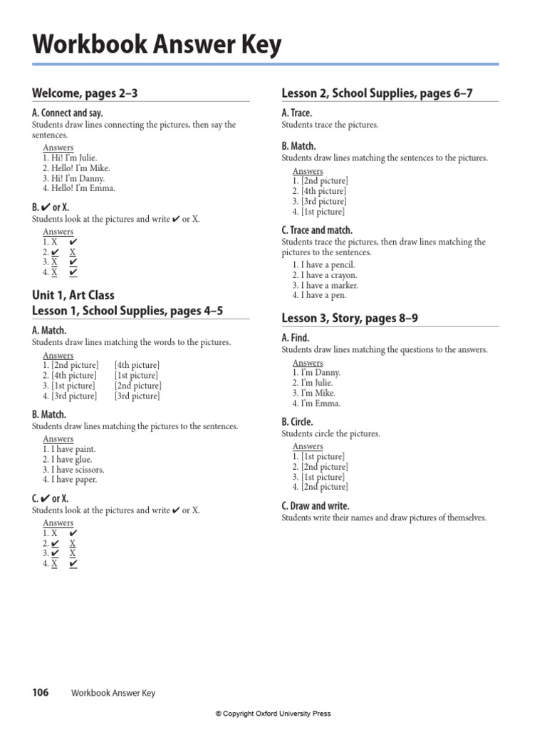 Workbook Answer Key Overview | PDF