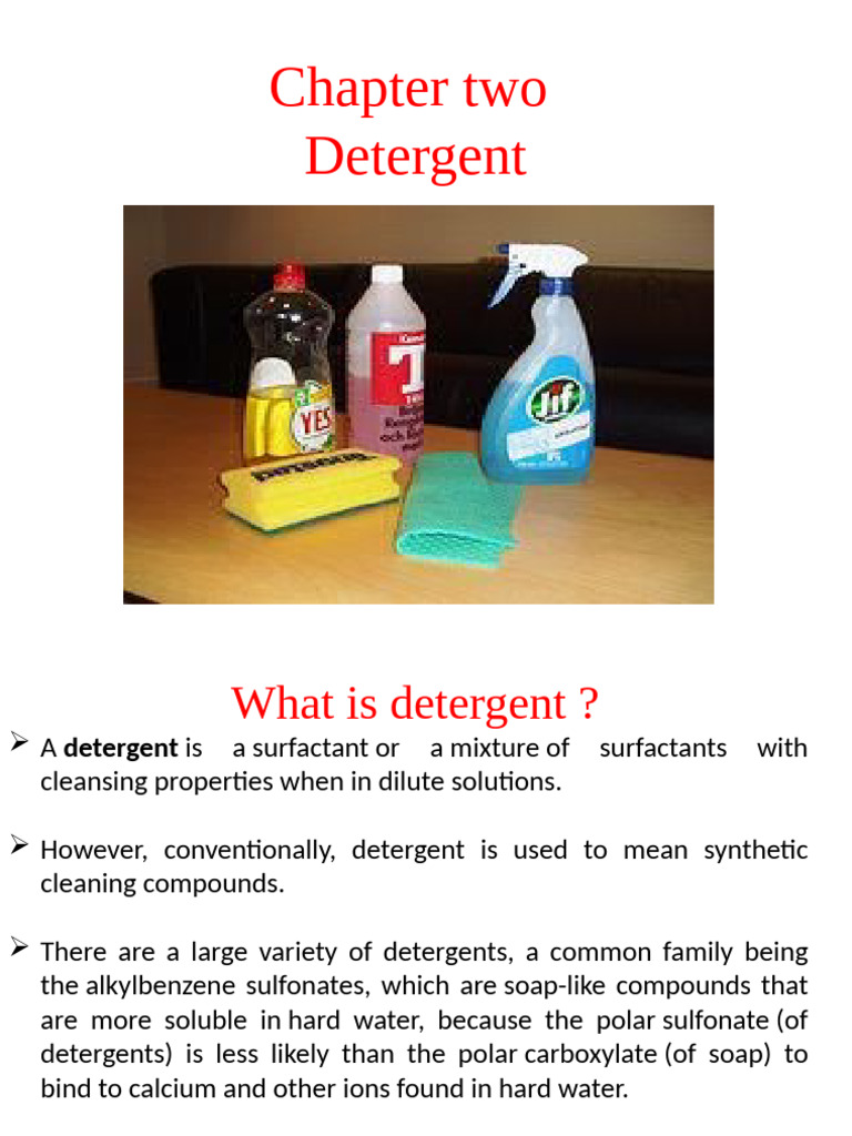 Understanding Detergents: Types and Properties | PDF | Detergent ...