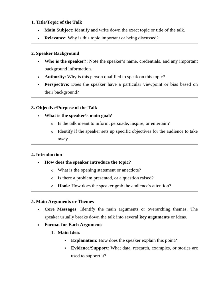 Analyzing a Talk: Key Insights & Structure | PDF | Sustainability ...