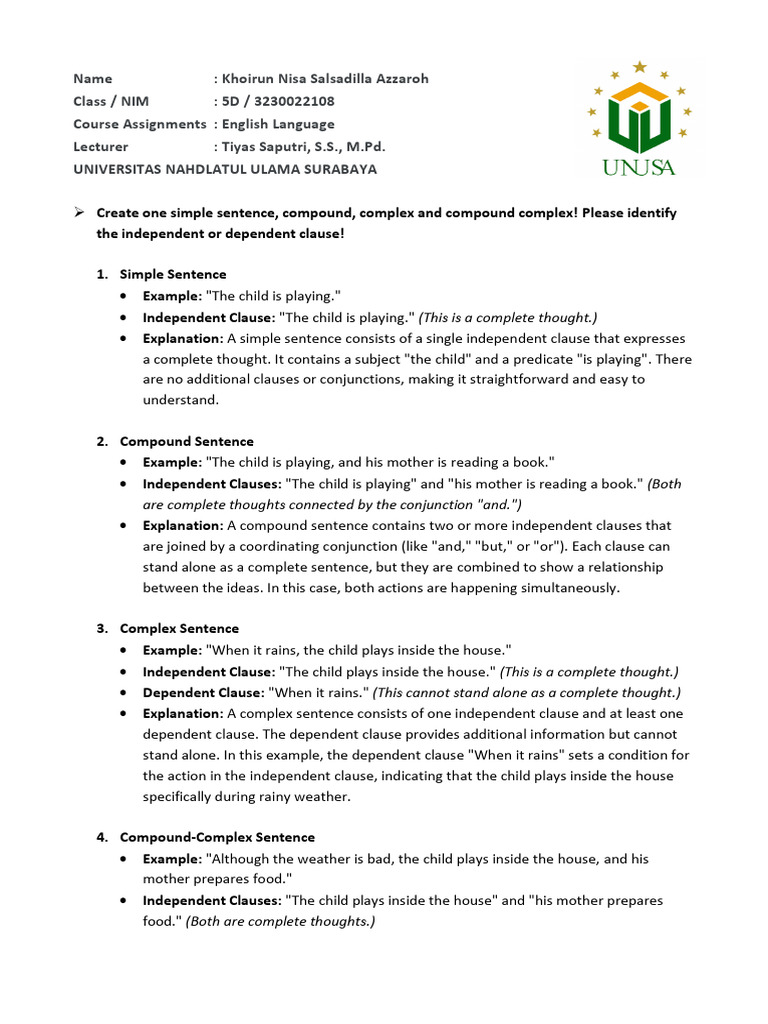 Bahasa Inggris Gcr Simple Compound Complex And Compound And Complex