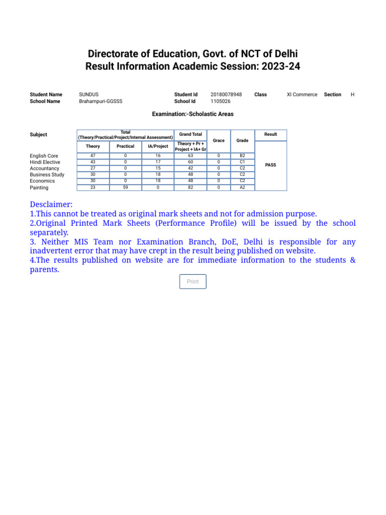 Edustud - Nic.in Result frmPubliclevelResult 23 24.aspx | PDF