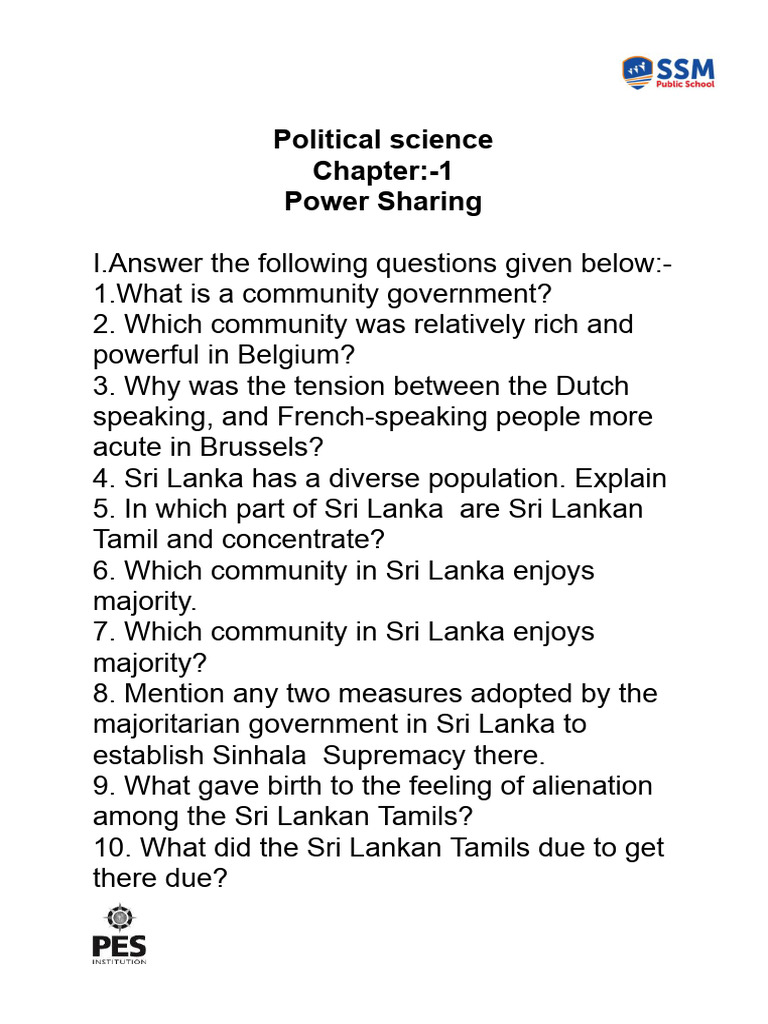 Power Sharing in Belgium and Sri Lanka | PDF