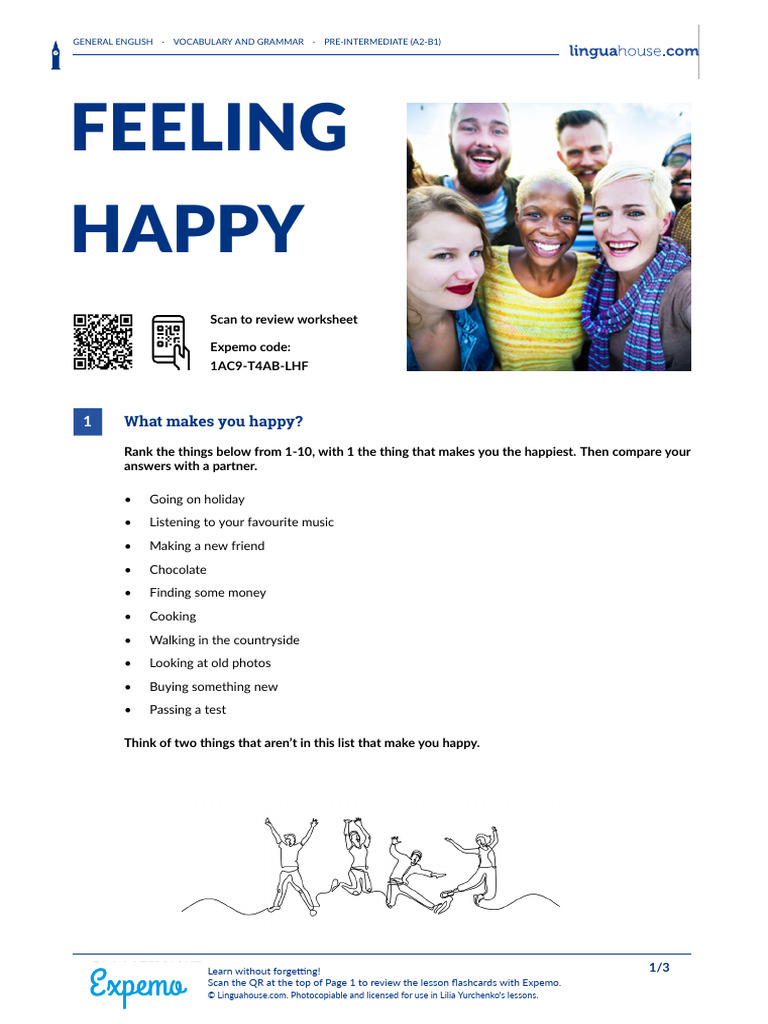 Feeling Happy British English Student | PDF | Linguistics