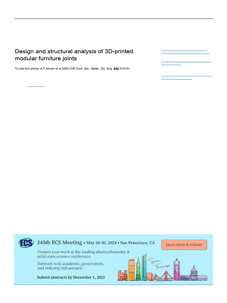 3D-Printed Modular Furniture Joints Analysis | PDF | Deformation ...