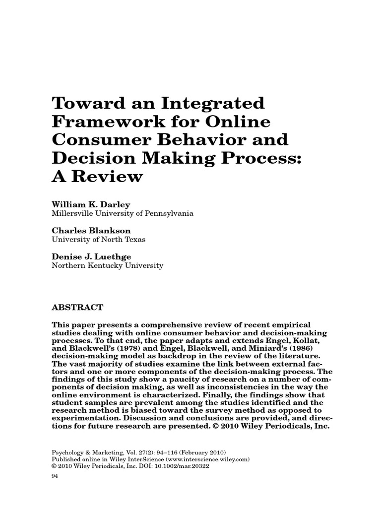 Online Consumer Behavior Framework Review | PDF | Behavior | Consumer ...