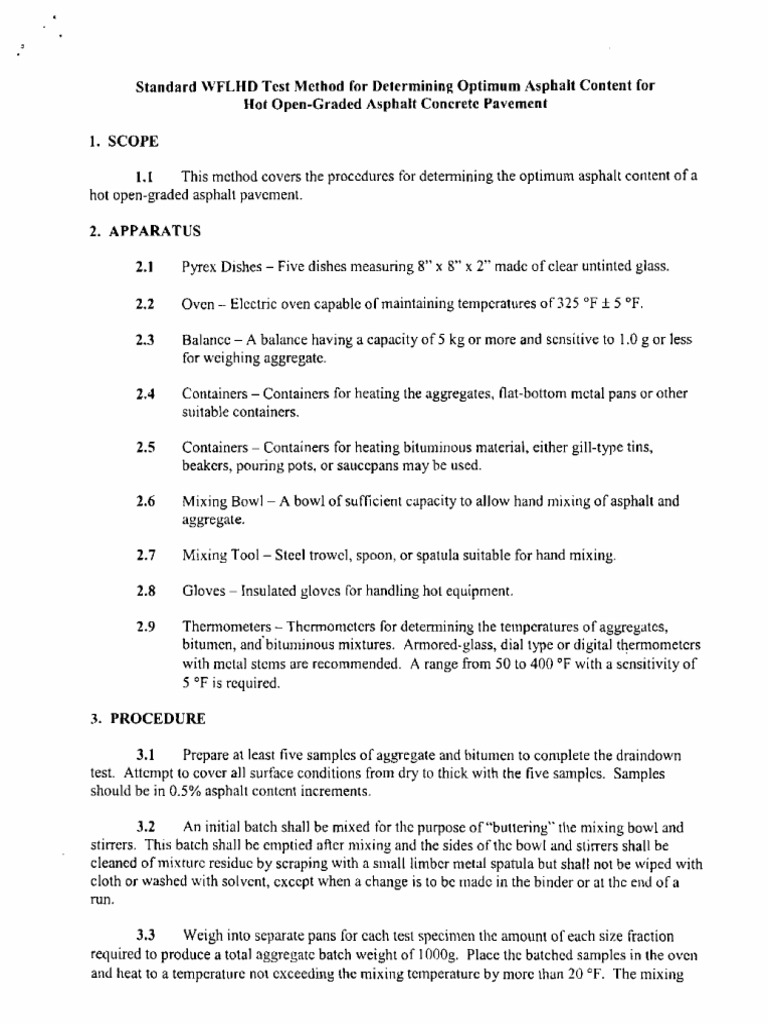 Optimum Asphalt Content Testing Method | PDF | Concrete | Cookware And ...