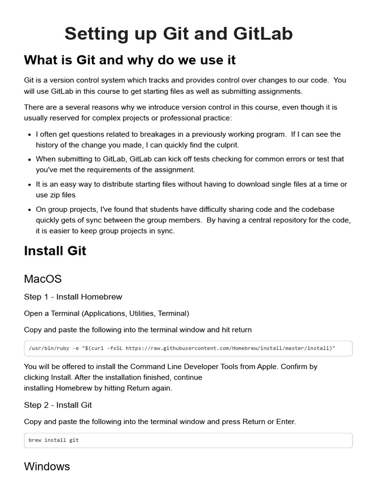 Git and GitLab Setup Guide | PDF | Version Control | Secure Shell