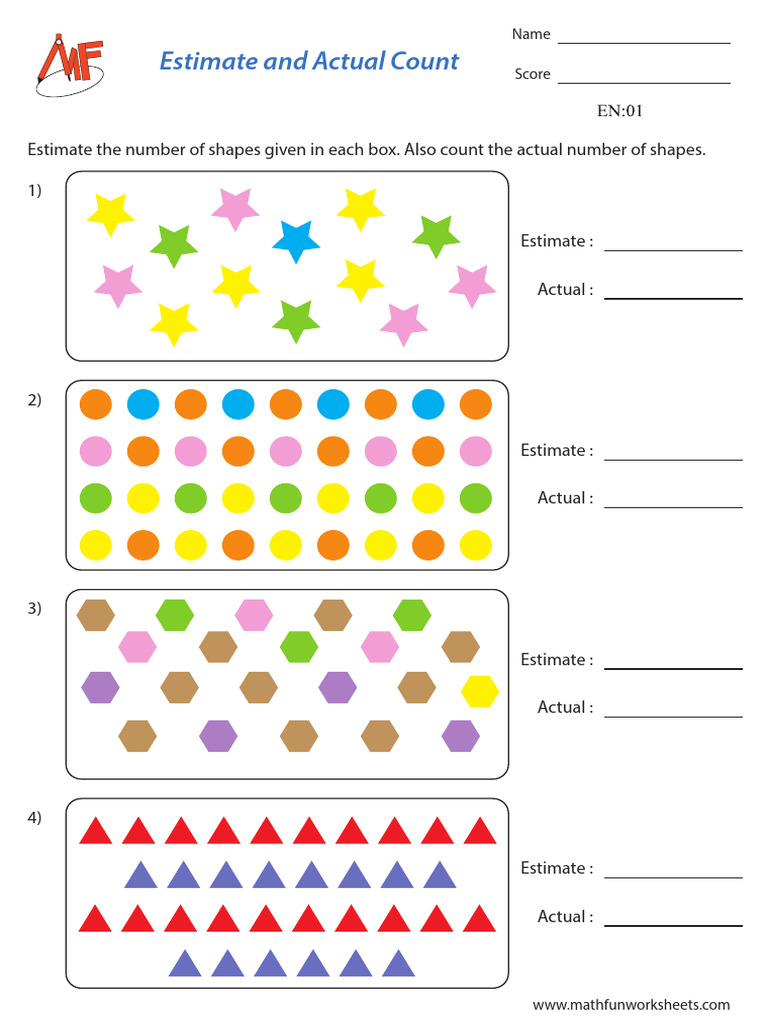 Shape Estimation Worksheet | PDF