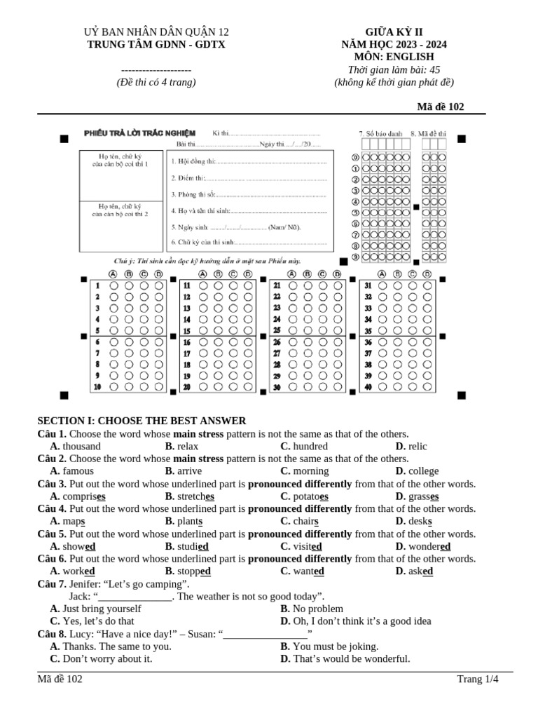 English Midterm Exam 2023-2024 | PDF | World Wide Web | Internet & Web