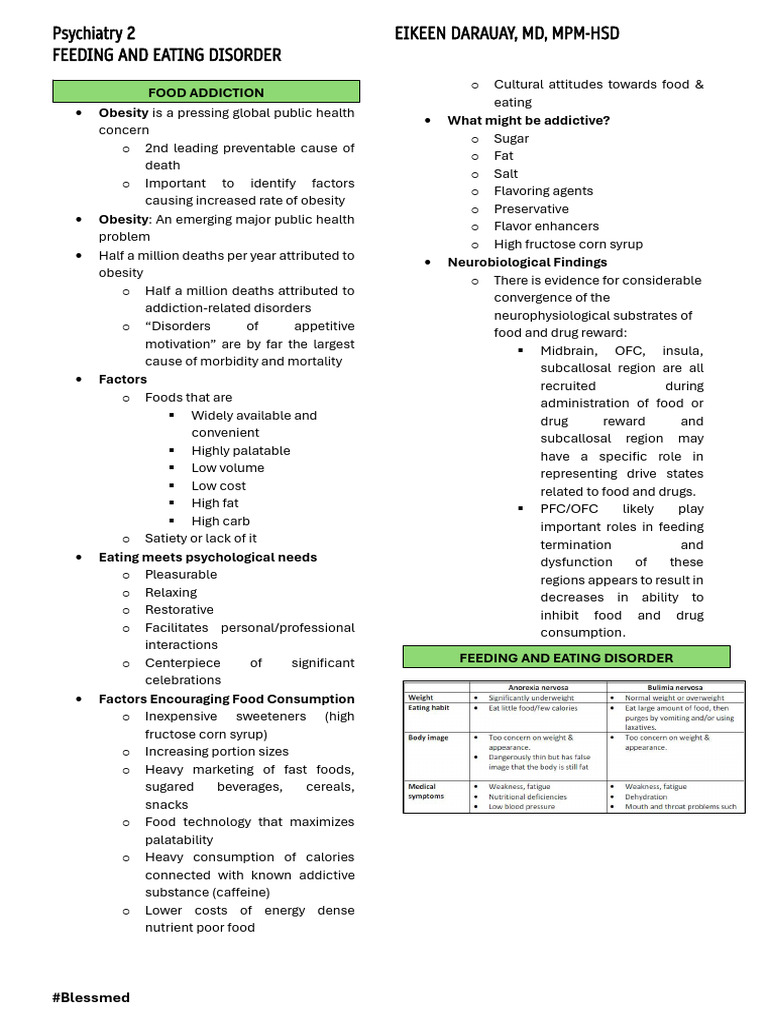 Week 2 Feeding and Eating Disorder | PDF | Bulimia Nervosa | Anorexia ...