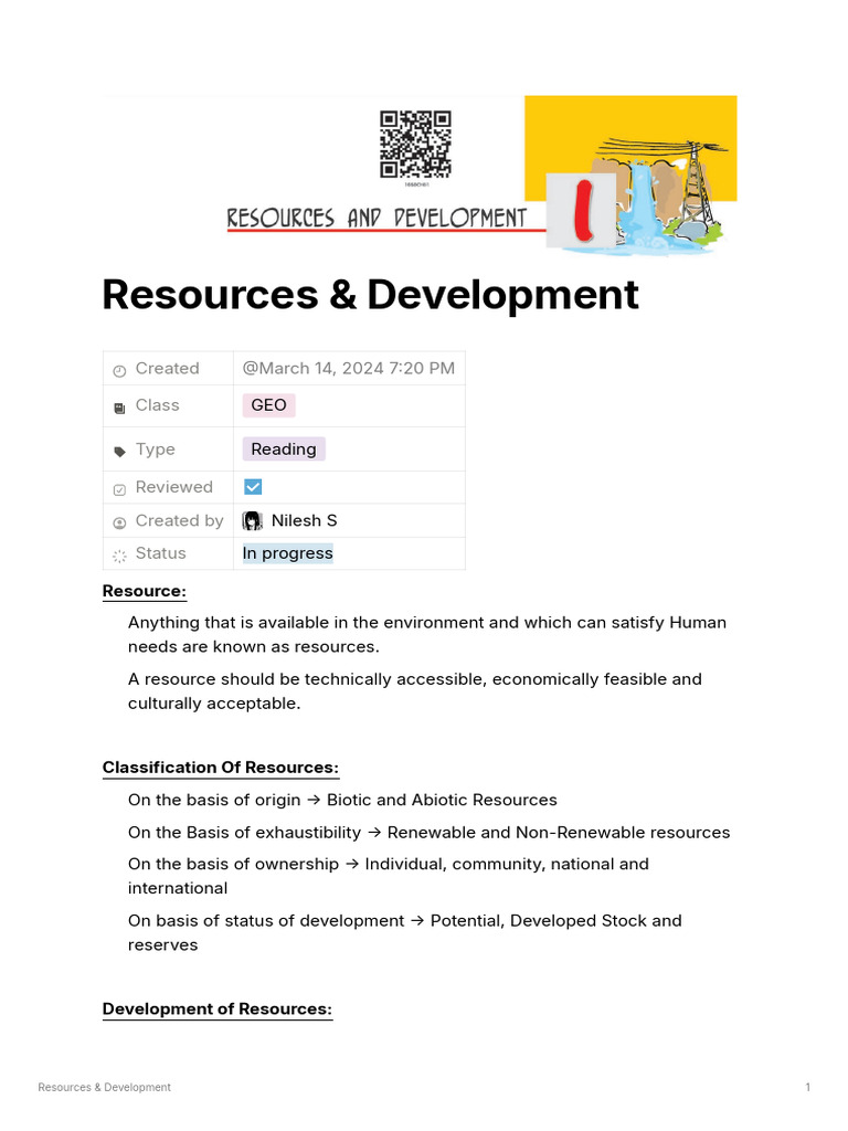 Resources Development | PDF | Resource | Soil