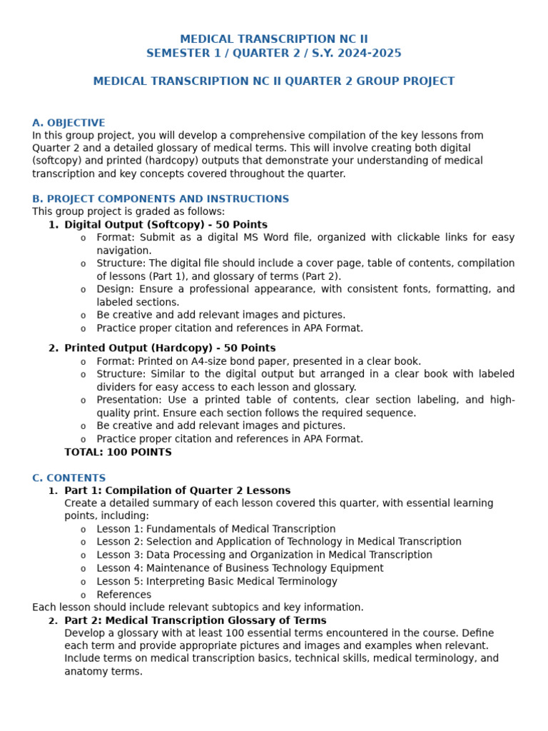 Medical Transcription NC II Project Guide | PDF | Computer Security ...