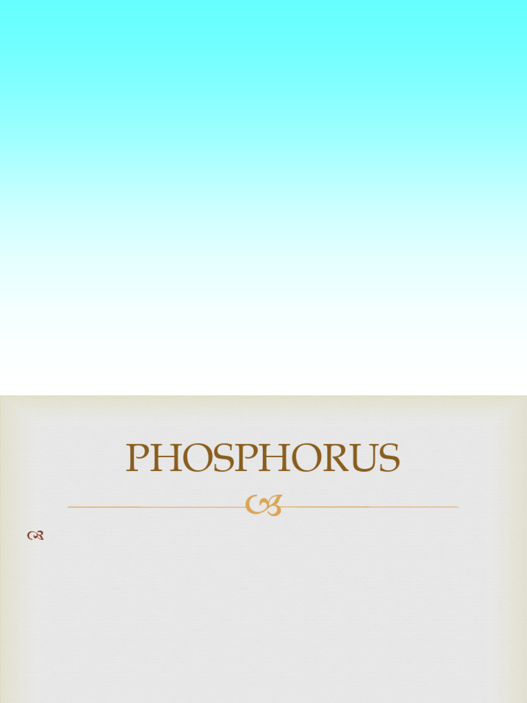 Phosphorus Role and Cycle in Plants | PDF | Soil | Phosphate