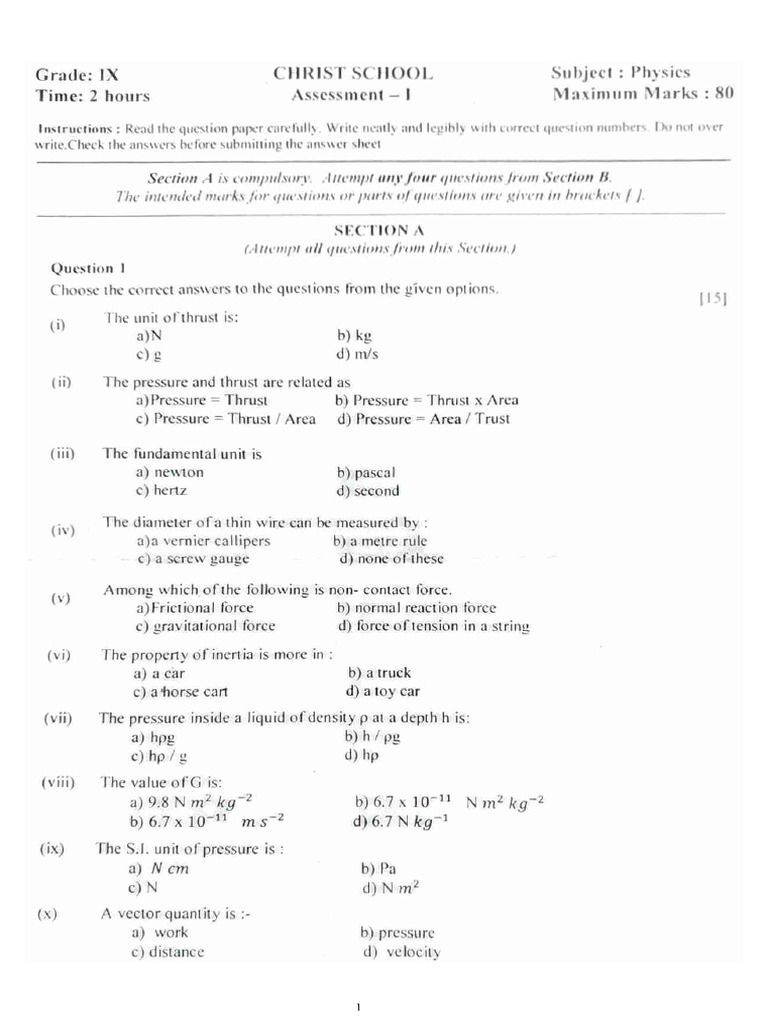 Physics Question Paper Pdf