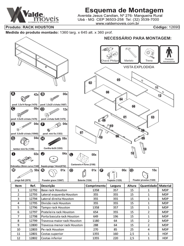 937276-manual-de-montagem-rack-houston | PDF