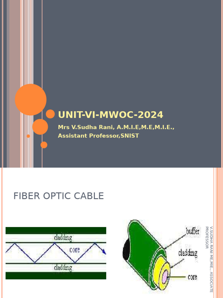 Unit Vi Mwoc VSR | PDF | Dispersion (Optics) | Optical Fiber