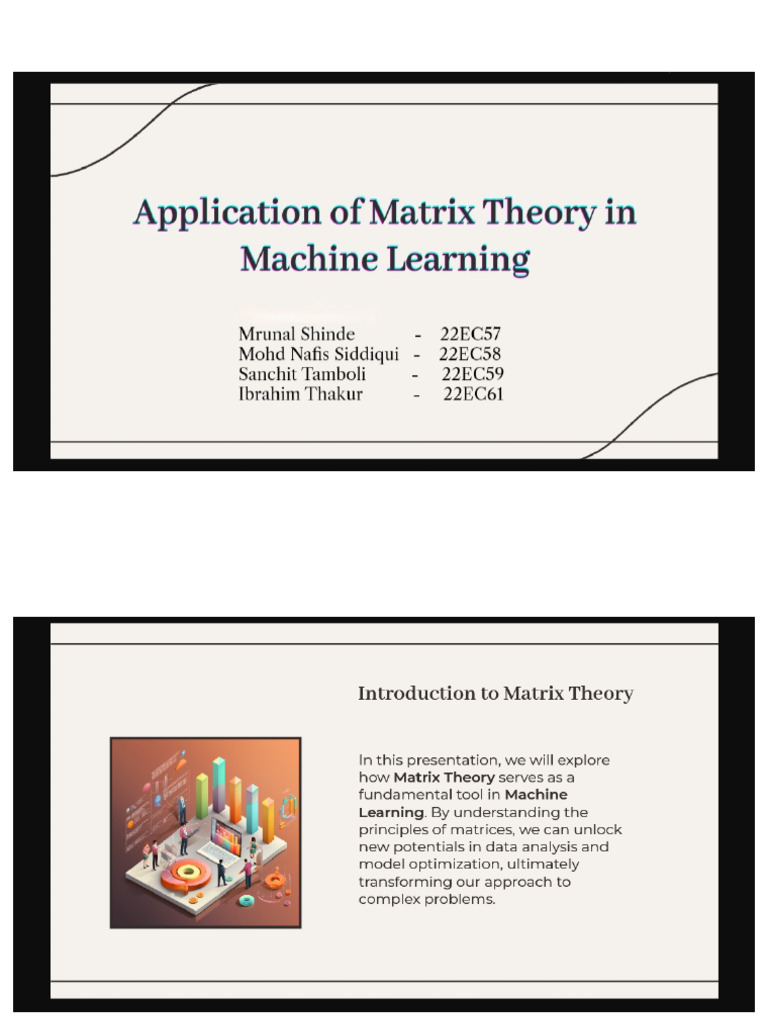 Application of Matrix Theory in Machine Learning | PDF