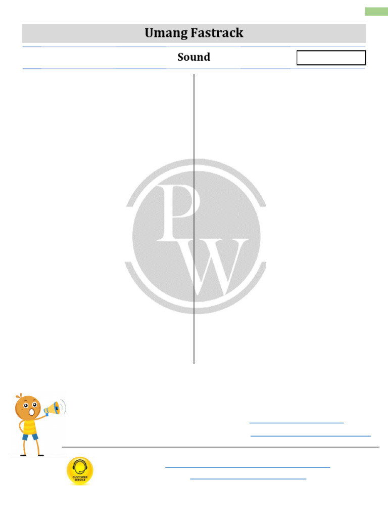 Sound - Practice Sheet - (Umang Fastrack) | PDF | Sound | Hertz