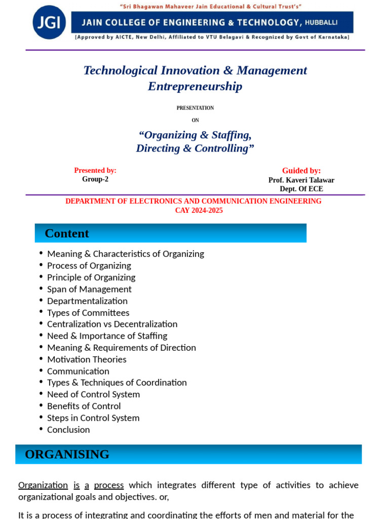 Organizing and Staffing in Management | PDF | Motivation | Motivational