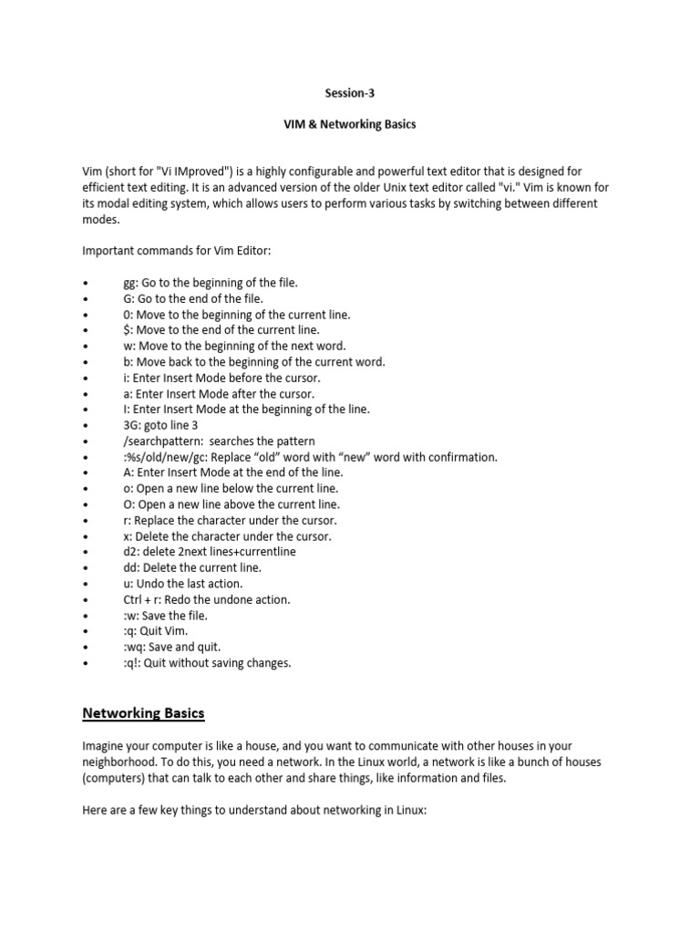 Vim and Networking Essentials | PDF | Domain Name System | Port ...
