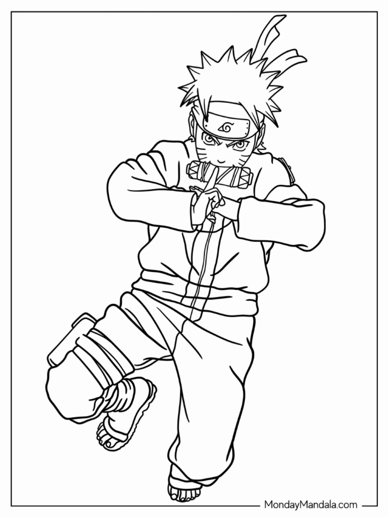 Naruto Doing Multiple Shadow Clone Jutsu Coloring Sheet | PDF