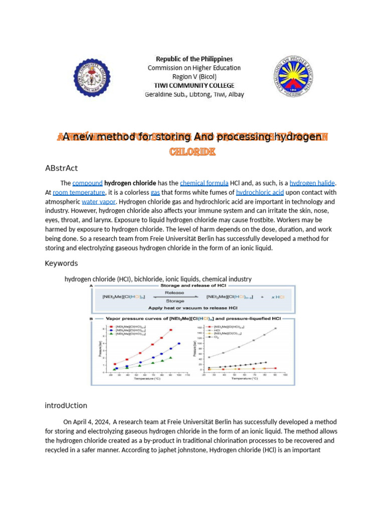 Crucillo, Edcel Chem Article | PDF | Hydrogen | Chlorine