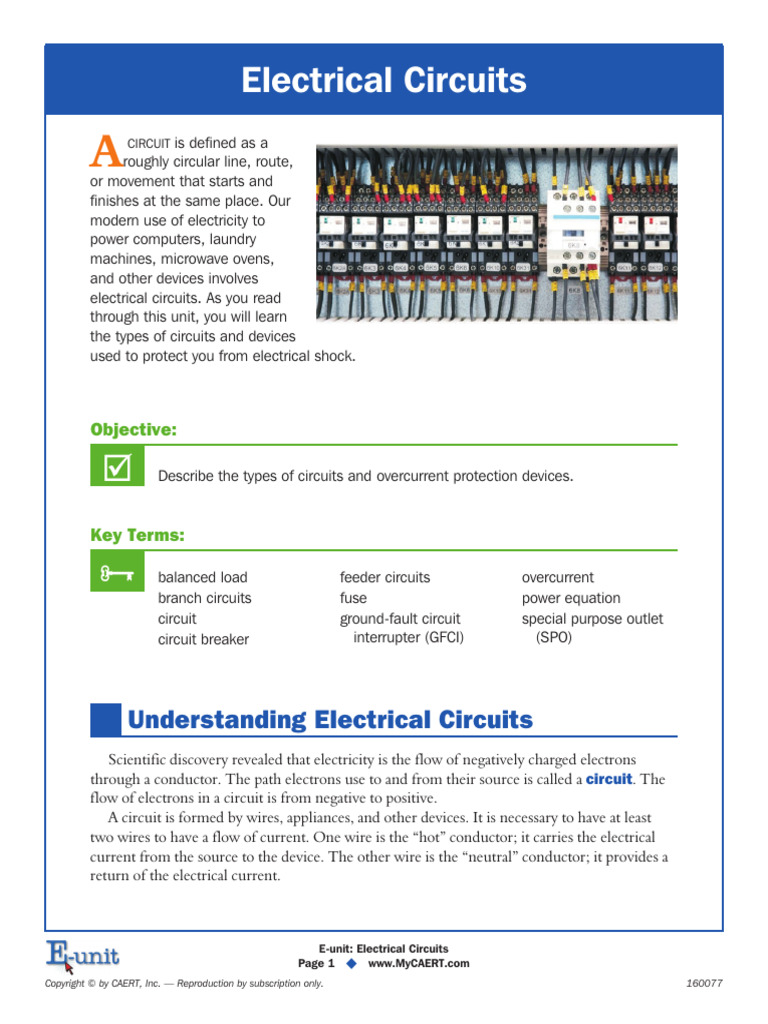 C6-4 EUnit Electrical Circuits | PDF | Fuse (Electrical) | Electrical ...