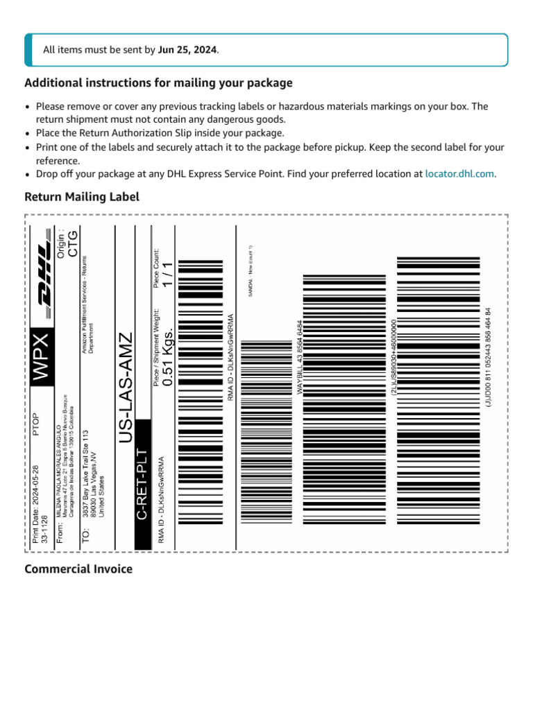 DHL Package Return Instructions | PDF