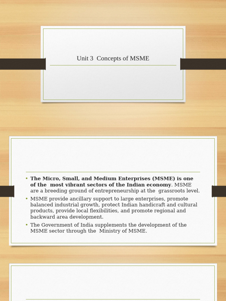 Unit 3 MSME | PDF | Small And Medium Sized Enterprises | Entrepreneurship