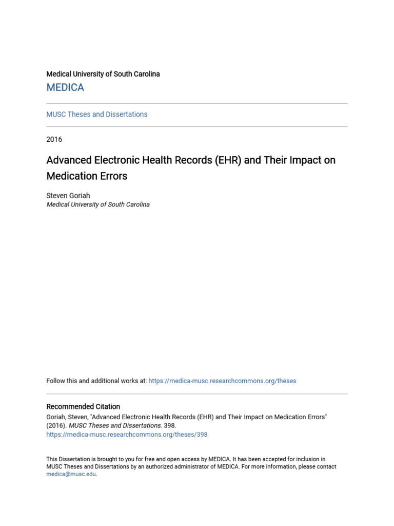 Advanced Electronic Health Records (EHR) and Their Impact On Medi | PDF ...