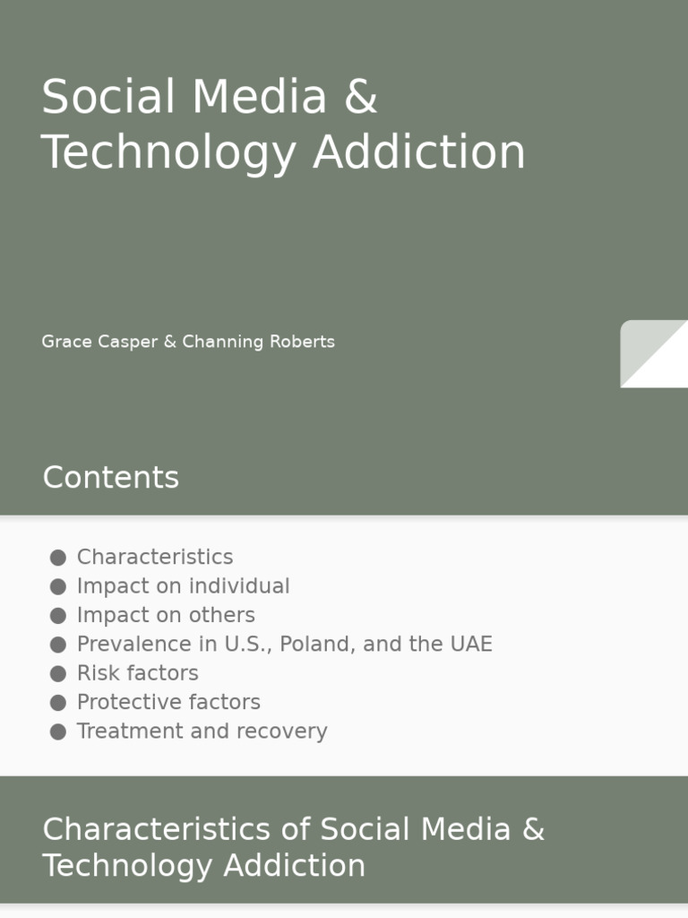 Image showcasing Social Media and Technology Addiction | PDF | Major Depressive Disorder ...
