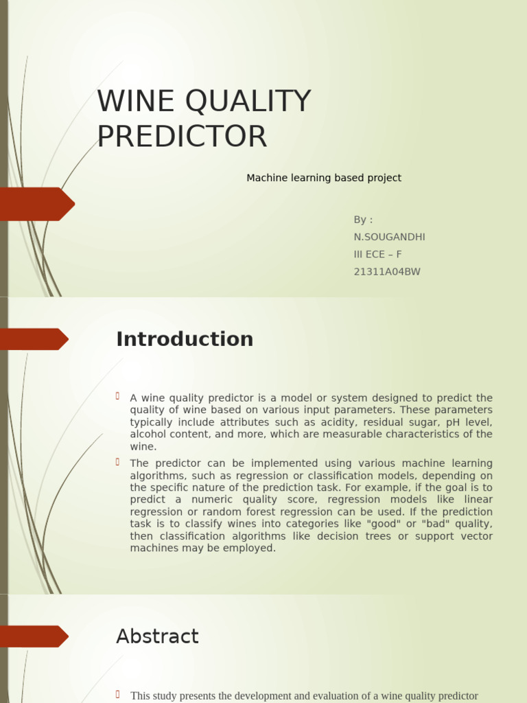 Wine Quality Prediction Using ML Techniques | PDF | Dependent And ...